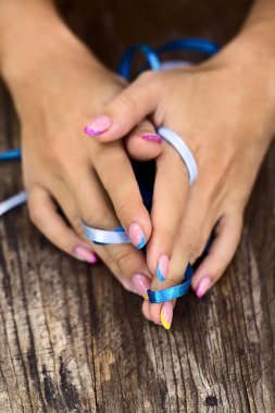 Nails with ribbons clipart