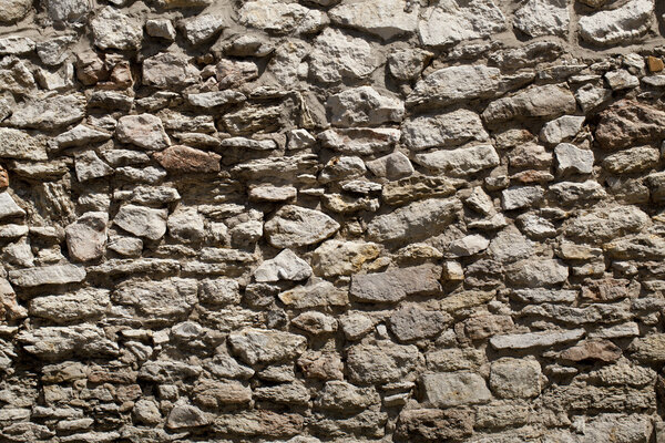 Natural stone wall of limestone.