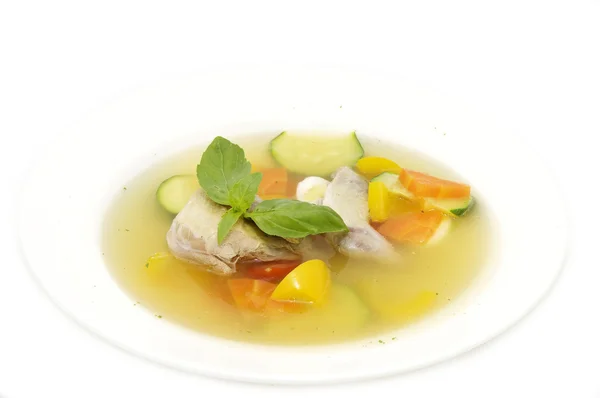 Quail soup and vegetables — Stock Photo, Image