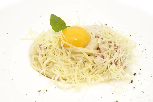 Spaghetti med ägg — Stockfoto