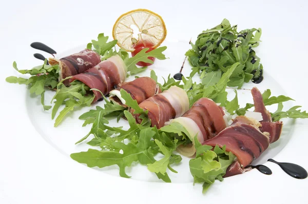 Rolls of meat and greens — Stock Photo, Image