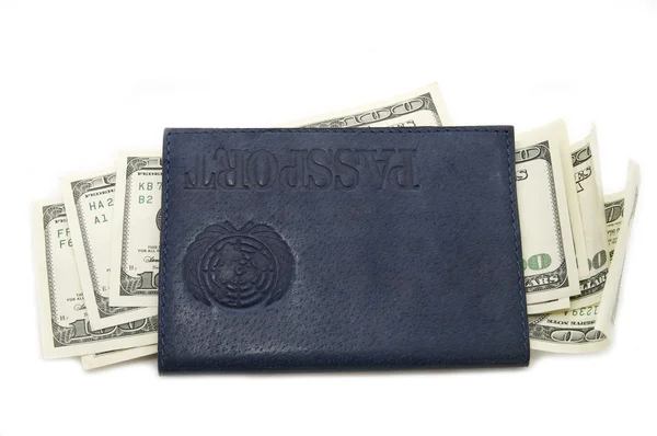ドルとパスポート — ストック写真