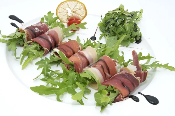 Rolls of meat and greens — Stock Photo, Image