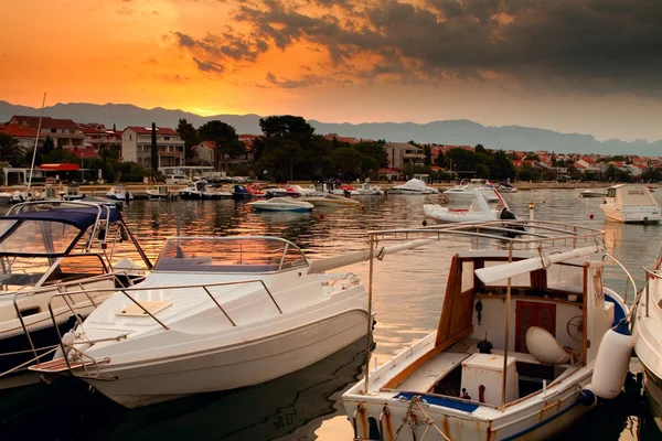 stock image Harbour at sunset