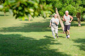 Aktives Senioren-Joggen im Stadtpark