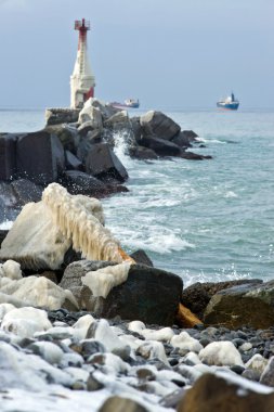 kış deniz feneri.