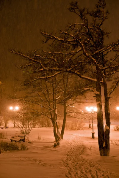 Vinter natten square. — Stockfoto