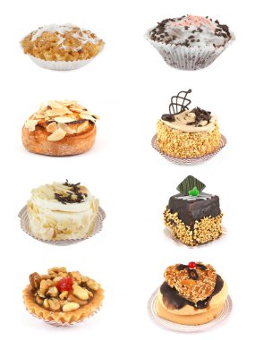 Set of 8 cakes clipart