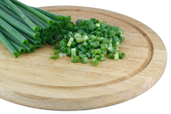 Corte de cebolletas verdes — Foto de Stock