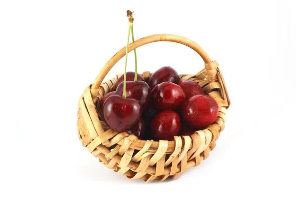 在篮子里的樱桃浆果 — 图库照片