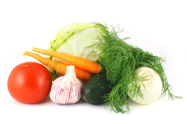 Verse groenten geïsoleerd op wit — Stockfoto