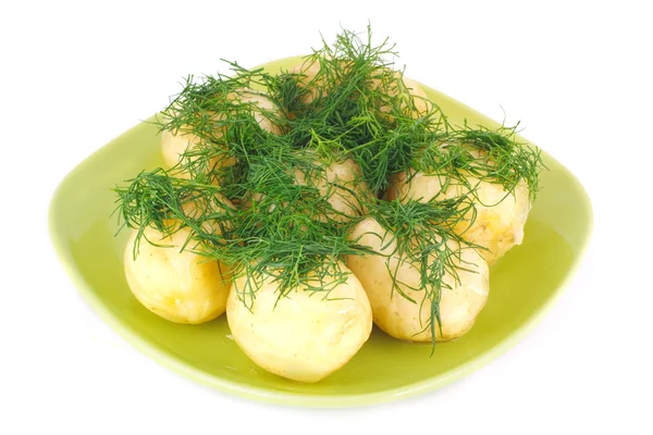 Le patate bollite giovani con aneto — Foto Stock
