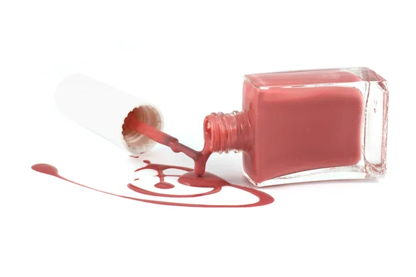 Różowy lakier do paznokci rozlany — Zdjęcie stockowe