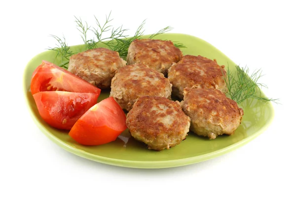 stock image Grilled burgers on the green plate