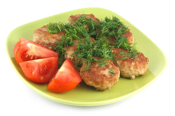 Fried meatballs with fennel and tomatoes — Stock Photo, Image
