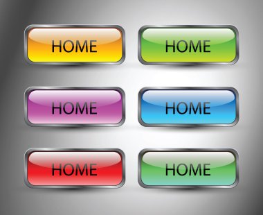 Vector button home clipart