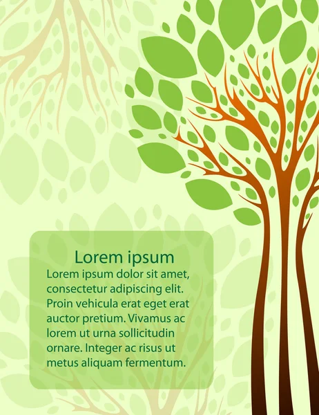 Carte avec arbre stylisé et texte — Image vectorielle