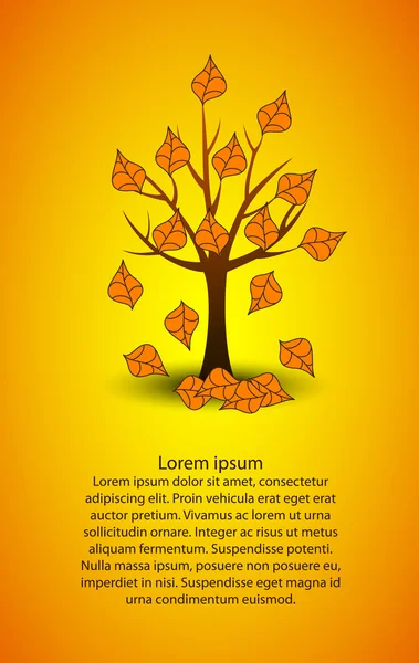Beau vecteur automne arbre — Image vectorielle