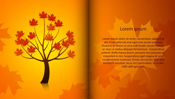 Bellissimo albero vettoriale autunno — Vettoriale Stock