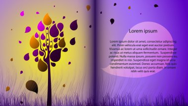 Magic book with tree.Vektor clipart