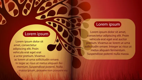 Livre magique avec arbre d'automne — Image vectorielle