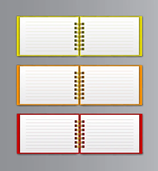 Coleção de caderno branco aberto — Vetor de Stock