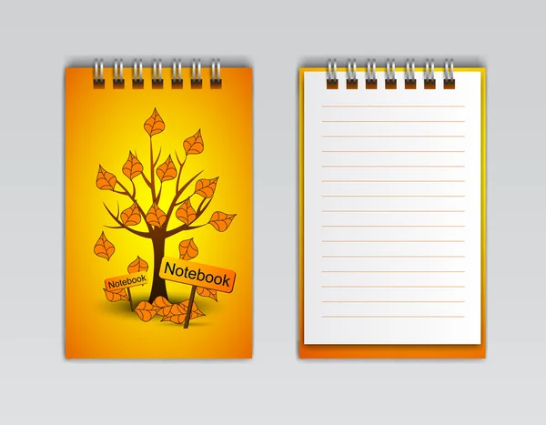 Caderno com árvores, vetor — Vetor de Stock