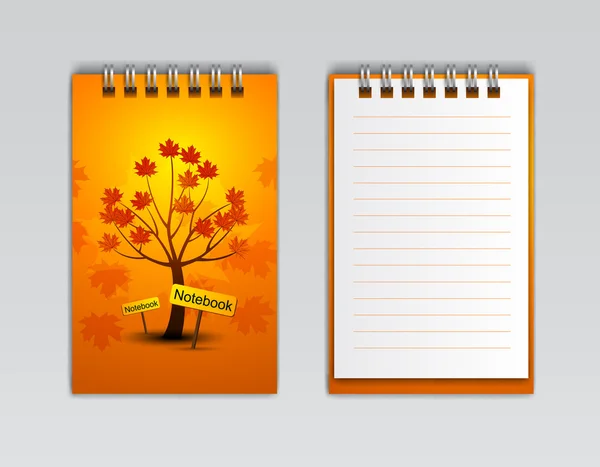 Cuaderno con árboles — Vector de stock