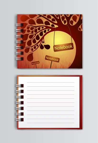Notebook with an illustration — Stock Vector