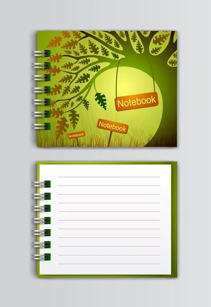 Notebook with an illustration — Stock Vector