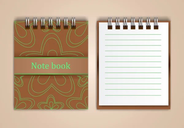 Cuaderno con ilustración — Vector de stock