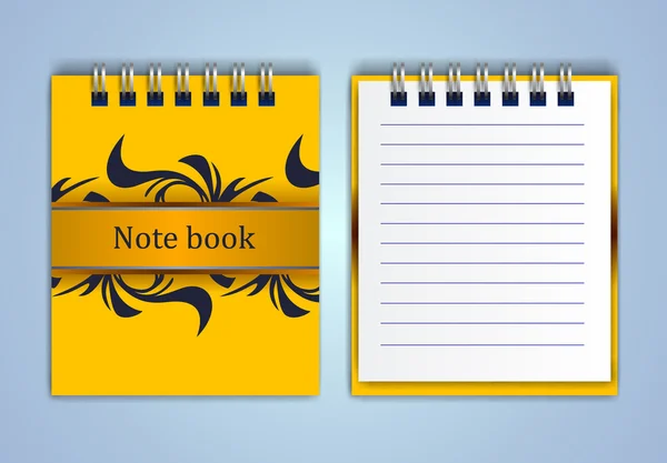 Żółty notebook z ilustracji, wektor — Wektor stockowy