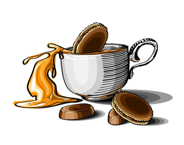 Skizze Tasse Kaffee — Stockvektor