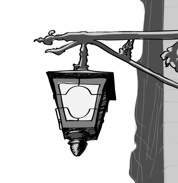 Esboço lâmpada de rua —  Vetores de Stock