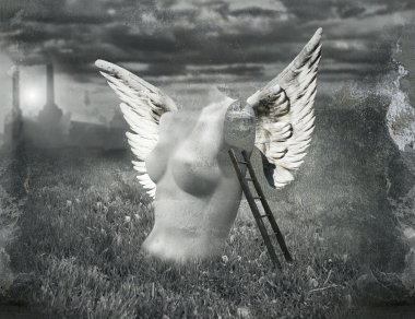 Angel in pollution clipart
