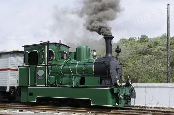 Old green steam train in Holland — Stock Photo, Image