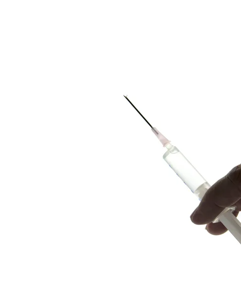 Hand with a medical needle — Stock Photo, Image