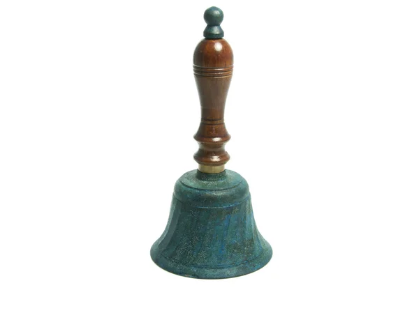 Zielony dzwon metalowe i drewniane — Zdjęcie stockowe