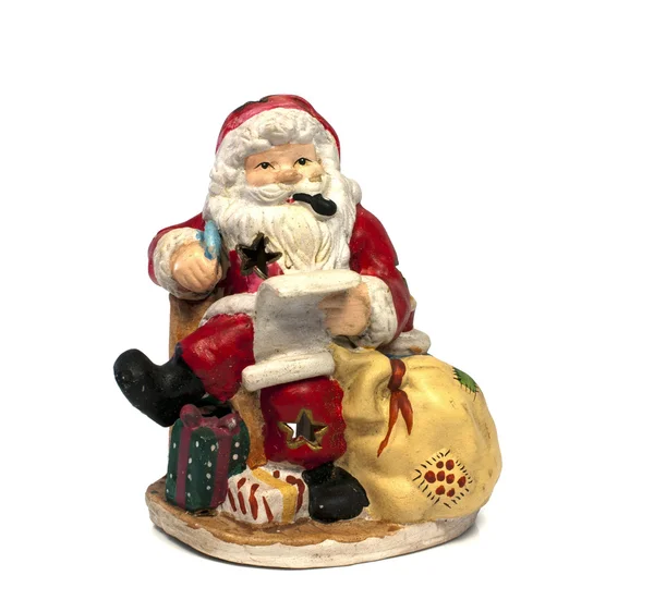 Retrato de Papai Noel com um saco de presentes — Fotografia de Stock