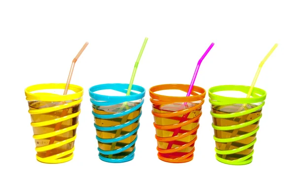 Drinks in glasses with straw — Stock Photo, Image