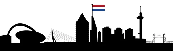 Rotterdam con bandiera olandese — Vettoriale Stock
