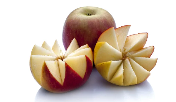 Äpple i bitar — Stockfoto