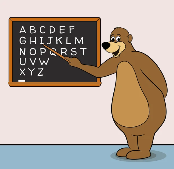 Tanár medve — Stock Vector