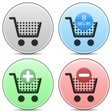 Shopping Cart Icon Button Set clipart