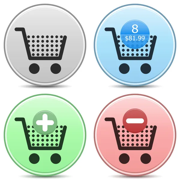 Shopping cart ikonen knappen Ange — Stock vektor