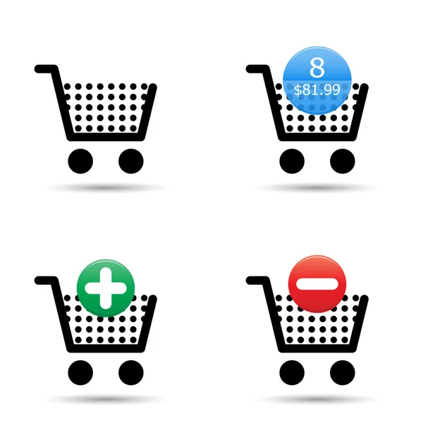 Shopping cart icons set — Stock Vector