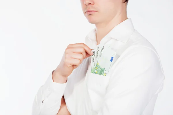 Euro currency in pocket — Stock Photo, Image