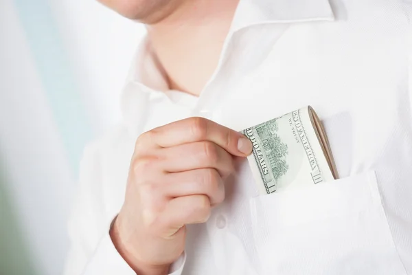 Dollar currency in pocket — Stock Photo, Image