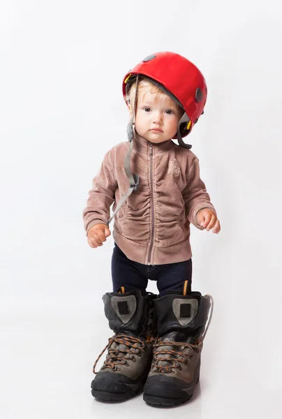Criança no capacete — Fotografia de Stock