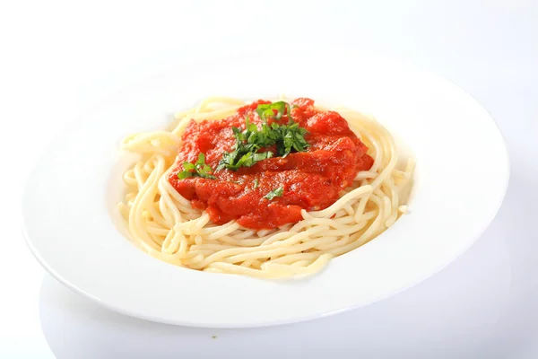 意大利面和西红柿酱 免版税图库照片